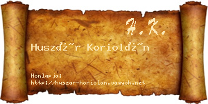 Huszár Koriolán névjegykártya